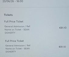 Lewis Capaldi tickets X 2