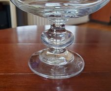 Vintage Duiske Glass Hand-Cut Footed Trifle / Dessert Bowl (Grape & Vine Pattern)