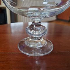 Vintage Duiske Glass Hand-Cut Footed Trifle / Dessert Bowl (Grape & Vine Pattern)
