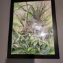 Watercolor painting with black frame. forest deer Image 2