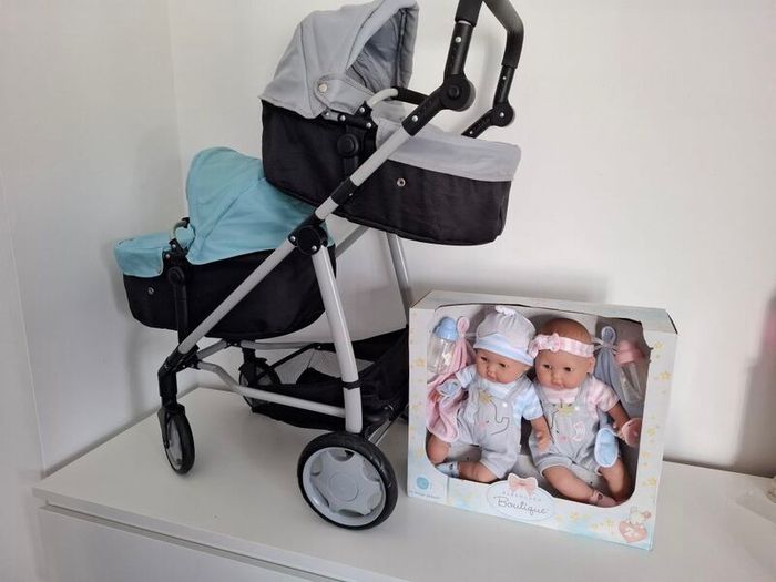 dolls and double buggy