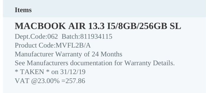 Mac Book Air 13.3