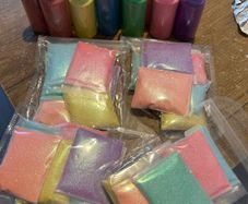 glitter and paint
