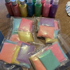glitter and paint