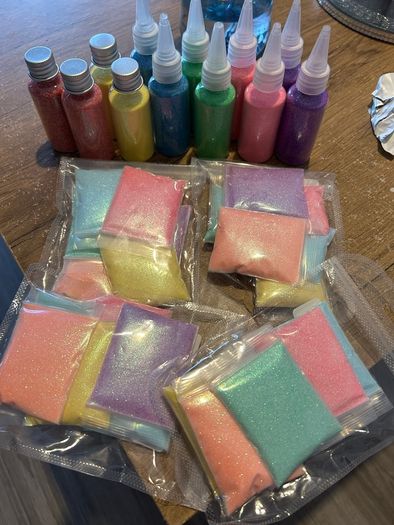 glitter and paint