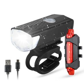 Bike Light, USB LED Rechargeable, Front and rear, Headlight Lamp Flashlight Cycling Safety Warning Light