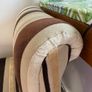 Striped Upholstered Window Seat / Hallway Bench with Wooden Legs Image 4