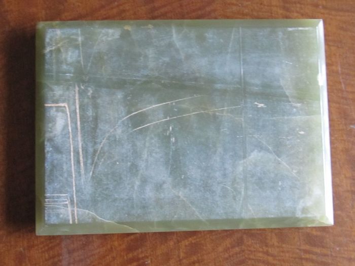 Unique Rare Brazilian Dark Green Onyx Plinth / Base