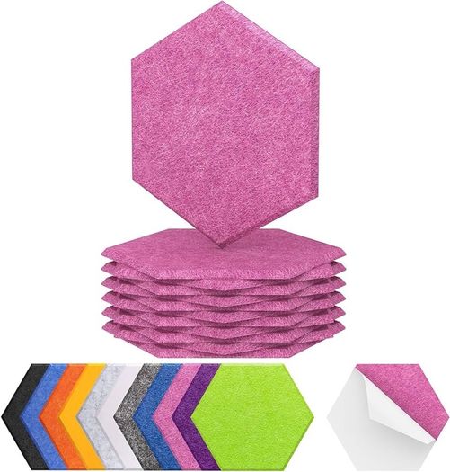 NEW SALE | 12 Pack Hexagon Acoustic Panels Self-adhesive, 30x26x0,9cm High Density Sound Proof Panels