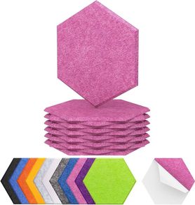 NEW SALE | 12 Pack Hexagon Acoustic Panels Self-adhesive, 30x26x0,9cm High Density Sound Proof Panels