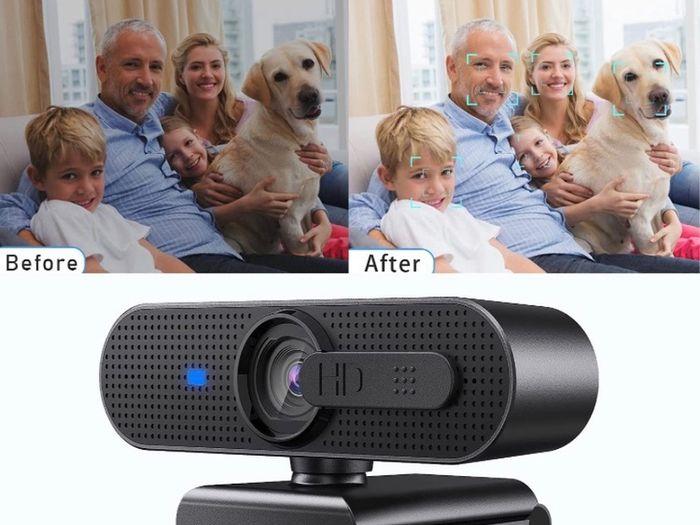 1080P HD Autofocus Webcam, Dual-Mic and Privacy Cover for Mac/Computer/Laptop/Xbox One, Live Streaming/Skype/Video Chat/On-line Class/Conference, Black (FREE POSTAGE)