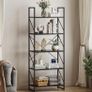 Bookcase 5 Tiers, Floor Standing Book Shelf, Wooden Shelf and Metal Frame Book Rack, Display Storage Rack Shelving Units for Living Room, Home Office - Rustic Brown Bookshelf MULTIPLE COLOURS AVAILABLE (FREE POSTAGE) Image 5