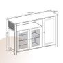Industrial Sideboard Storage Cabinet Brown Black 110 cm Image 7