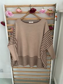 jumper Bnwt freesize tunic /poncho style layering jumper beige & brown