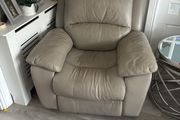grey leather recliner chair