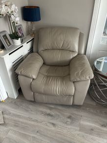 grey leather recliner chair