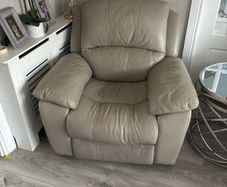 grey leather recliner chair