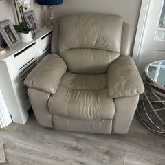 grey leather recliner chair