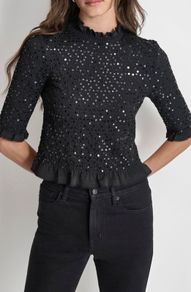 DKNY JEANS Sequin Stretch Top New M