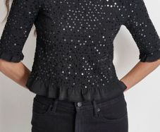 DKNY JEANS Sequin Stretch Top New M
