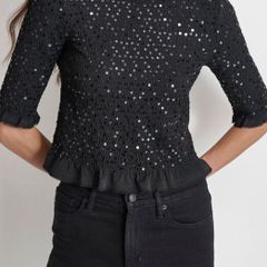 DKNY JEANS Sequin Stretch Top New M