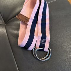 Abercrombie & Fitch D-Ring Belt Pink & Navy Stripe