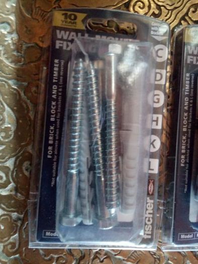 3 NEW Wall Mount Fixing Kits, Fisher Brand