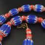 Vintage Venetian Style Chevron Tade Glass Beads Necklace Image 3