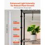 Plant Shelf with Grow Light, 4-Tier Indoor Plant Stand, 150 cm Tall Plants Display Rack with Wheels, 90W 3-Color Full Spectrum Grow Lights Image 6
