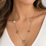 Gold-Tone Stainless Steel Floral Necklace Image 4