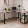 L Shaped Computer Desk with Storage Shelves Corner  Home Office Desk Image 5