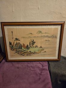 Chinese ink and wash painting on Silk - Signed