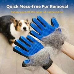 funny dog toy and grooming glove