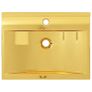 Wash Basin with Overflow 60x46x16 cm Ceramic Gold Image 4