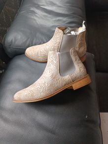 Boutique designer Italian leather Vero Cuoio shoes ankle Chelsea boots diamante 3 36