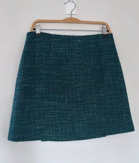 Massimo Dutti textured crossover skirt