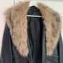 F&F Black Leather Jacket with Fur Collar Image 7