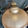 Vintage 1970s Amber Glass Globe Pendant Light - Mid Century Retro Image 2