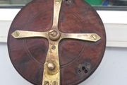 Large  old  timber brass  fishing real
