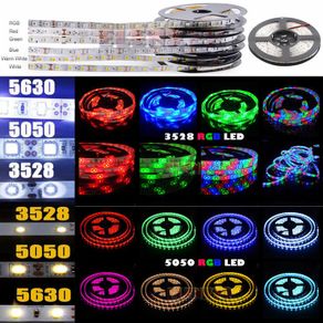 3528 5050 5M/10M/15M/20M RGB SMD LED Disco Party Bar DJ Roll Strip Light 12V Waterproof USB TV Kitchen Cabinet Car Boat Bed Under Counter