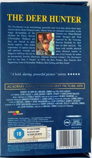 The Deer Hunter (Michael Cimino Film) [1978] Robert De Niro, Christopher Walken, John Savage, John Cazale, Meryl Streep & George Dzundza (PAL VHS Cassette Movie)