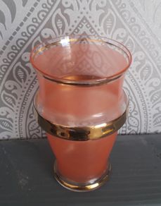 GLASS - Vintage - Tumbler - Pink and Gold