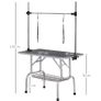 42" Dog Grooming Table, Adjustable Pet Cat Drying Beauty Table with 2 Loops Storage Basket, Rubber Top, Black Image 3