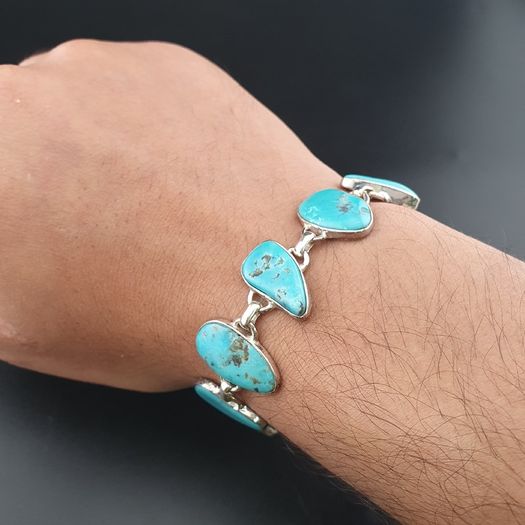 Stunning Arizona Turqouise with Sterling 925 Silver Bracelet