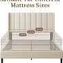 Double Bed Frame with Headboard, Vertical Channel Tufted Image 2
