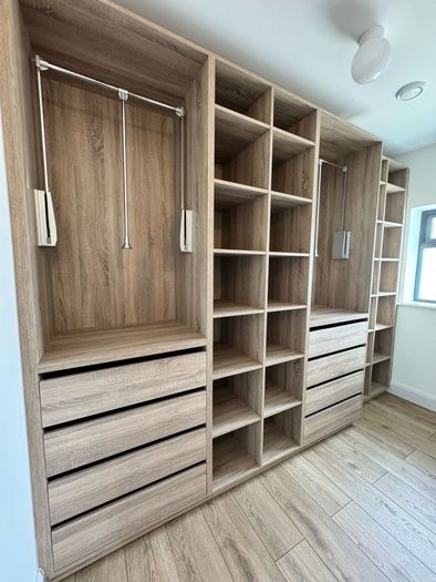 Wardrobes, kitchens, utility rooms, storage units.