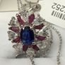 Kyanite, Moissanite & African Ruby Pendant with Chain Image 4