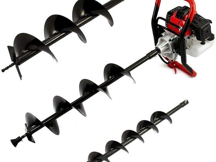 NEW - 65cc 2Stroke Petrol Earth Auger / Fence Post Hole Borer + 3 Auger Bits + Extension Bit