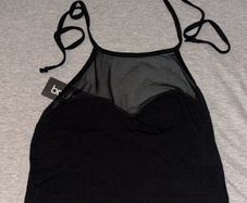Boohoo mesh halterneck crop top size 12