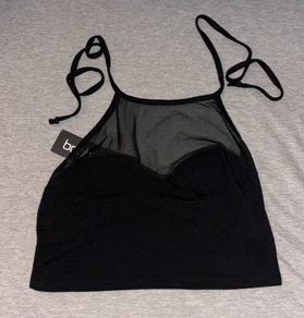 Boohoo mesh halterneck crop top size 12